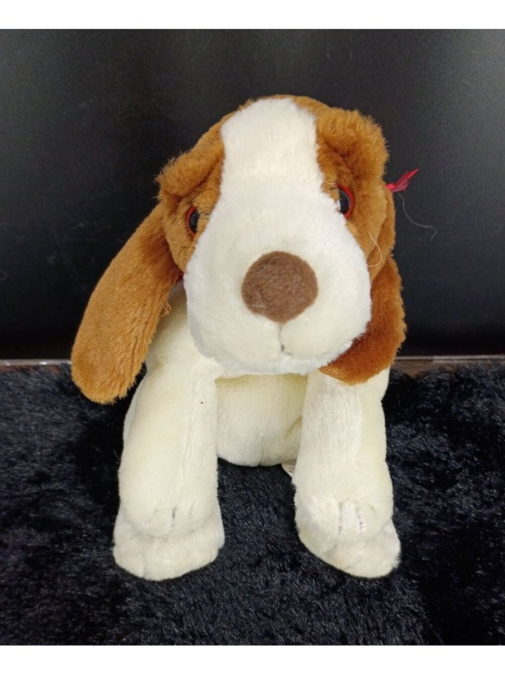 Brown & White Plush Dog Red Bow Stuffed Animal Walmart Exclusive 8 Inches
